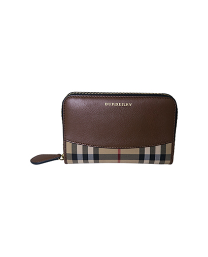 Burberry House Check Zip Around Wallet, front view
